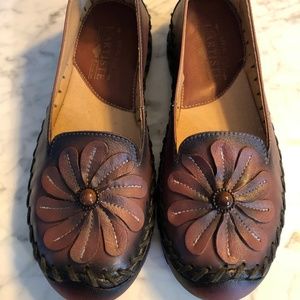 L’Artiste Spring Step Annabelle BR 41 Leather upper Flats Brown Unique NEW